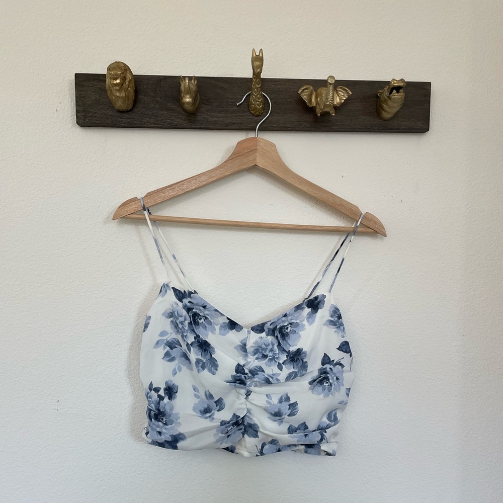 Abercrombie Floral Ruched Crop Top